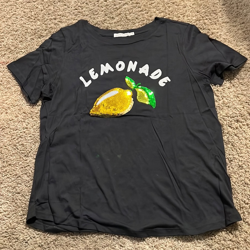 Worn once sequin lemonade size M black tshirt